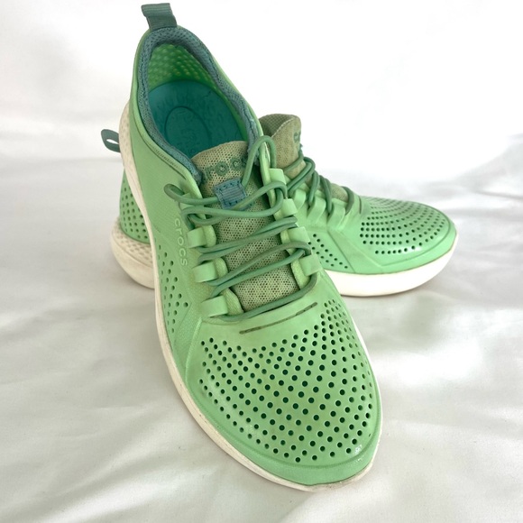 Crocs Literide Pacer K Girls US Size J2 Mint White - Picture 10 of 12